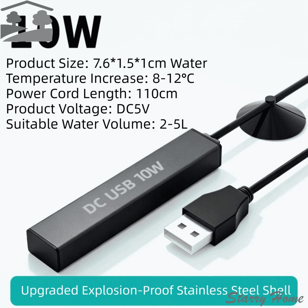 5/10W Mini USB Aquarium Heater - Fish Tank Heater ulasan dan harga