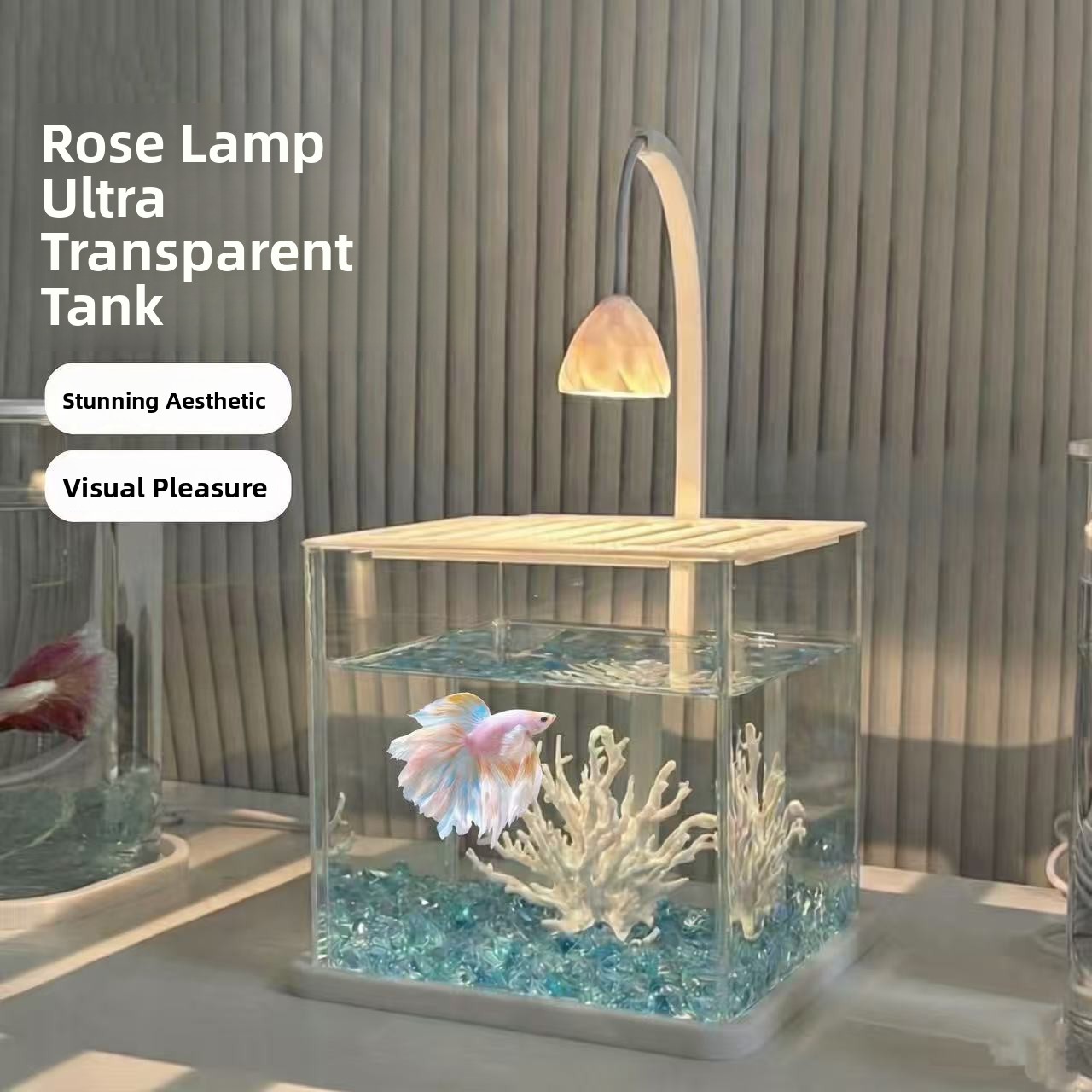 Acrylic Aquarium Ice Crystal L - Betta Fish Tank ulasan dan harga