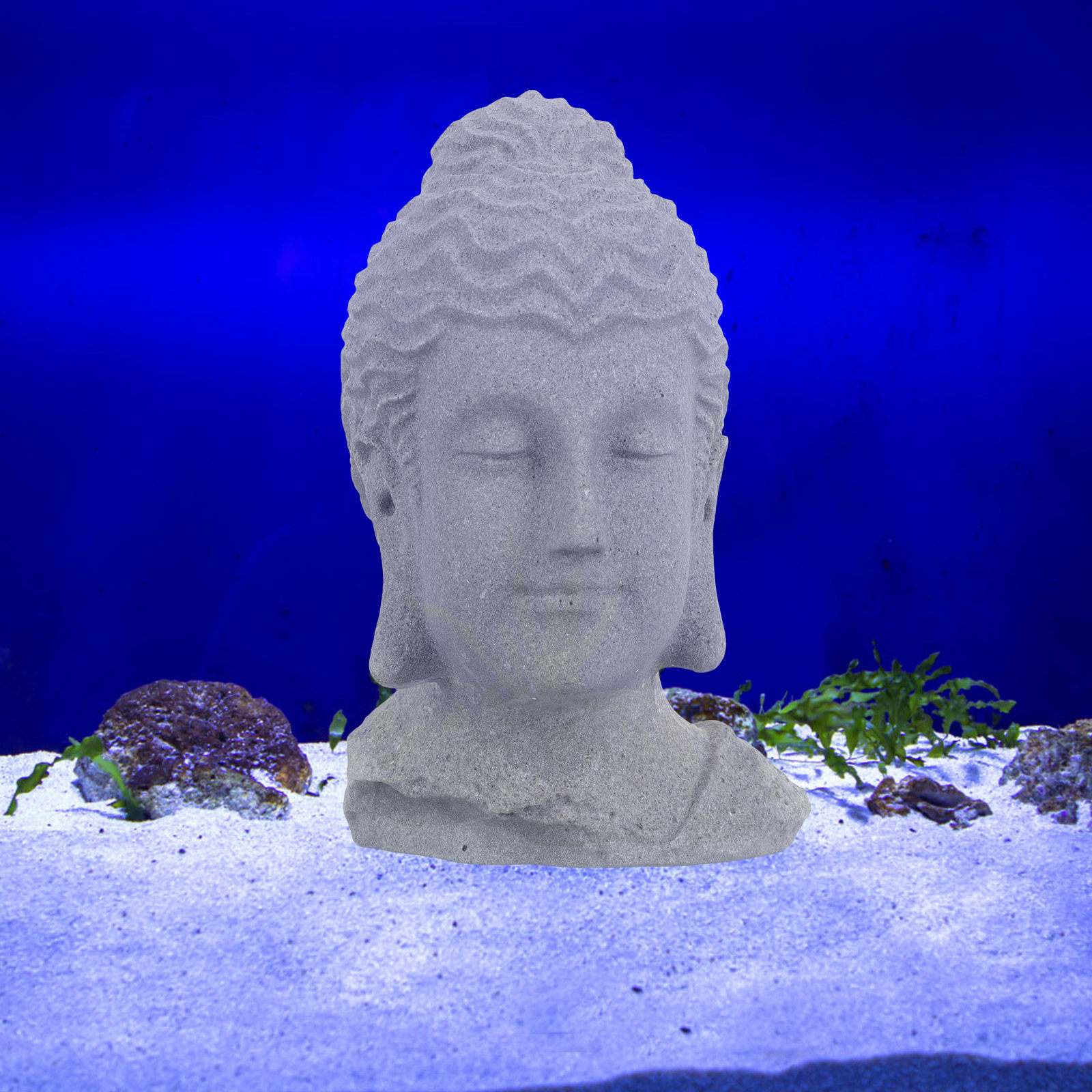 Meditating Buddha Head Statue  - Aquarium Decor ulasan dan harga
