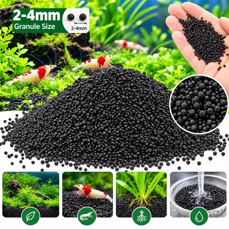Black Aquarium Substrate Soil  - Fish Tank Gravel ulasan dan harga