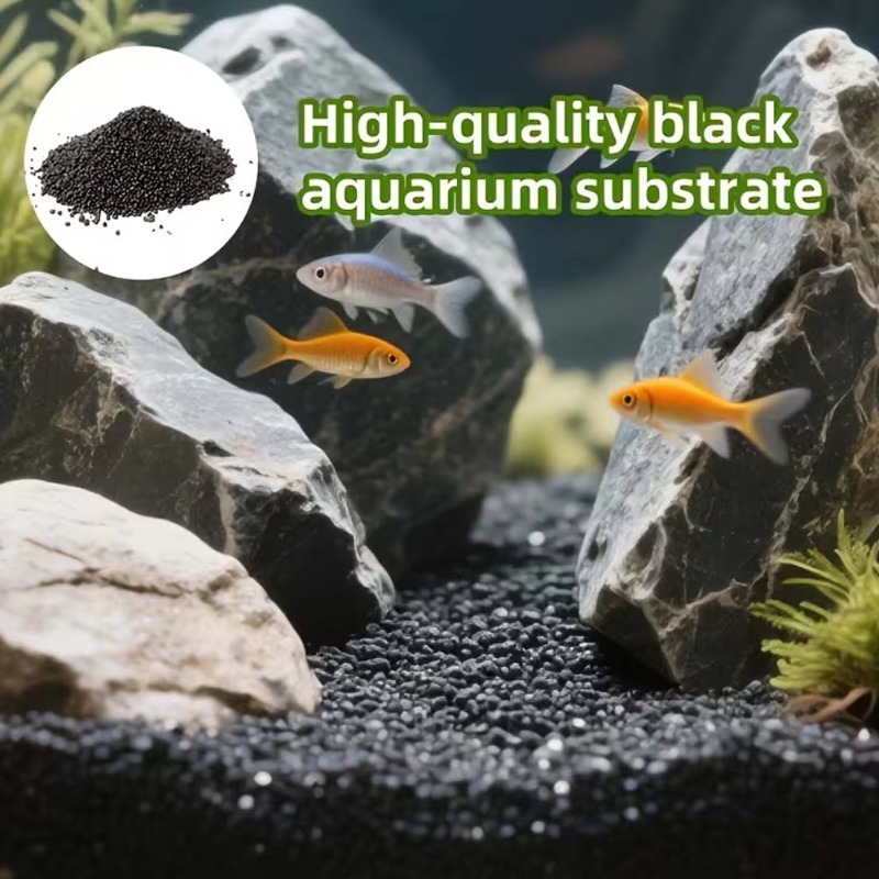 Black Aquarium Substrate Soil  - Fish Tank Gravel ulasan dan harga